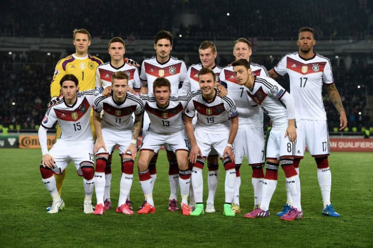 Die deutsche Startelf gegen Georgien im März 2015 (Foto AFP) 