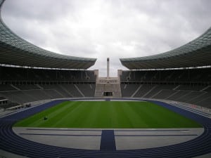 Das Olympiastadion in Berlin - hier findet heute das Länderspiel Deutschland gegen Brasilien statt. (Foto AFP)