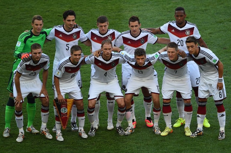 Foto: Die Weltmeister-Aufstellung des WM-Finales gegen Argentinien am 13.7.2014 (AFP)