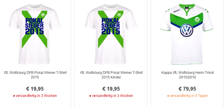 VfL Wolfsburg Pokalsieger T-Shirt