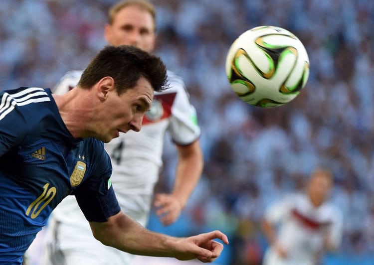 Argentiniens Lionel Messi beim Finale Deutschland gegen Argentinienam 13.Juli 2014. AFP PHOTO / PATRIK STOLLARZ