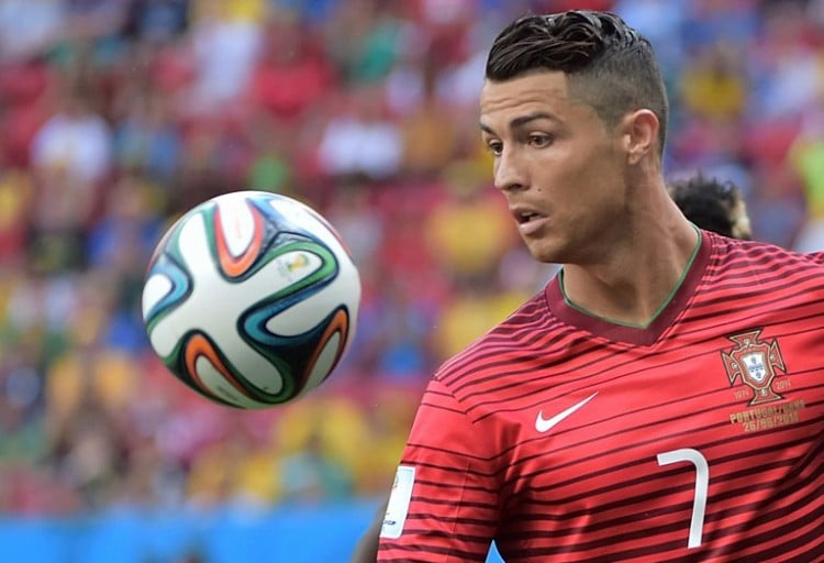 Cristiano Ronaldo gegen Ghana bei der WM 2014 am 26.Juni 2014. AFP PHOTO / GABRIEL BOUYS