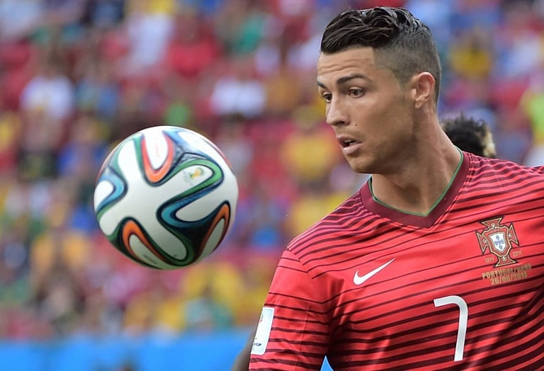 Cristiano Ronaldo gegen Ghana bei der WM 2014 am 26.Juni 2014.   AFP PHOTO / GABRIEL BOUYS