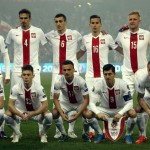 Polens Spieler gegen Irland am 29.März 2015 gegen Irland: (hintere Reihe L-R)Grzegorz Krychowiak, Lukasz Szukala, Tomasz Jodlowiec, Pawel Olkowski, Kamil Glik and Torwart Lukasz Fabianski , (vordere Reihe L-R) Arkadiusz Milik, Maciej Rybus, Slawomir Peszko, Robert Lewandowski, Jakub Wawrzyniak AFP PHOTO / PAUL FAITH