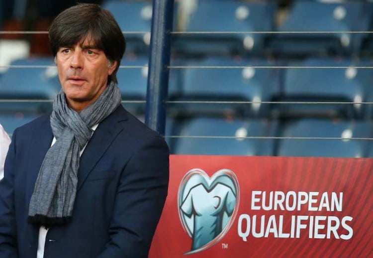 Bundestrainer Joachim Löw - Deutschland testet vor der EM 2016 gegen die Slowakei und gegen Ungarn. AFP PHOTO / IAN MACNICOL