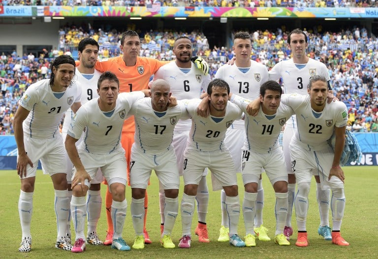 Uruguay bei der WM 2014 in Brasilien. AFP PHOTO/ DANIEL GARCIA