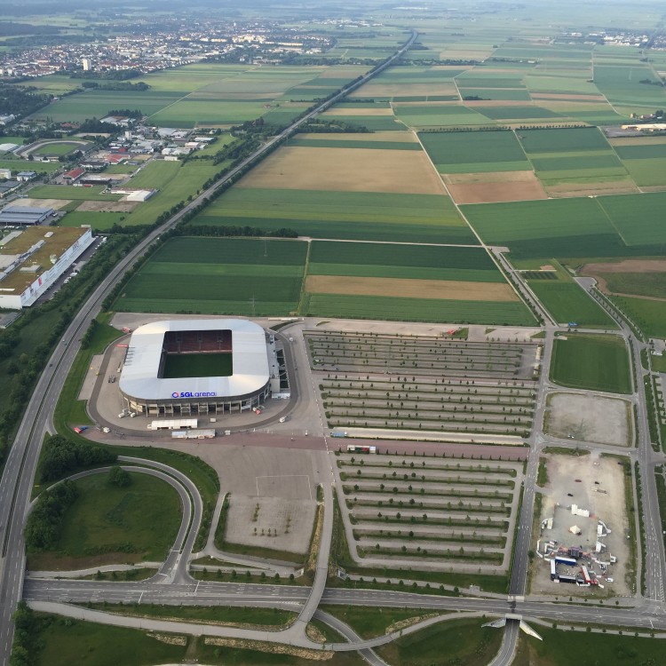 WWK Arena in Augsburg aus der Luft (eigenes Archiv)