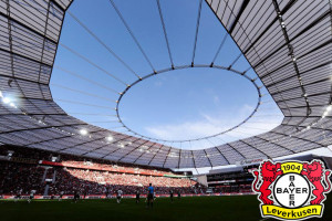 Die BayArena von Leverkusen.  AFP PHOTO / PATRIK STOLLARZ 