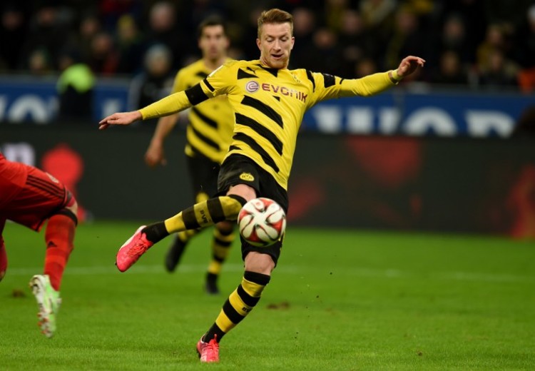 Fußball heute: Dortmund's Marco Reus spielt heute mit dem BVB gegen Ajax Amsterdam auswärts AFP PHOTO / PATRIK STOLLARZ