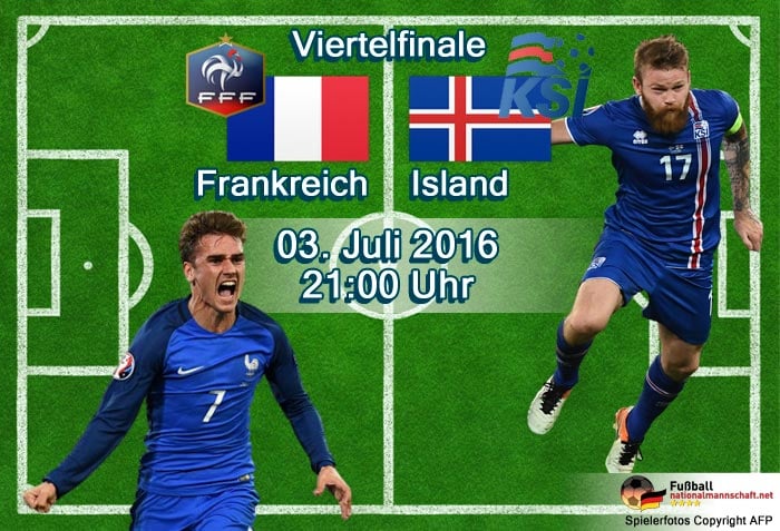 Fußball heute EM 2016 ** Frankreich - Island live im ZDF