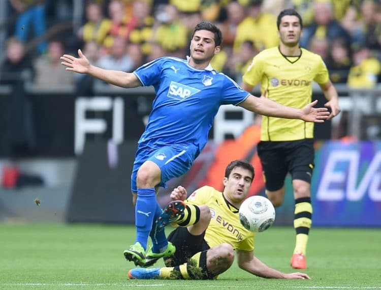 Hoffenheim's Kevin Volland nächstes Jahr im Trikot von Bayer 04 Leverkusen! AFP PHOTO / PATRIK STOLLARZ