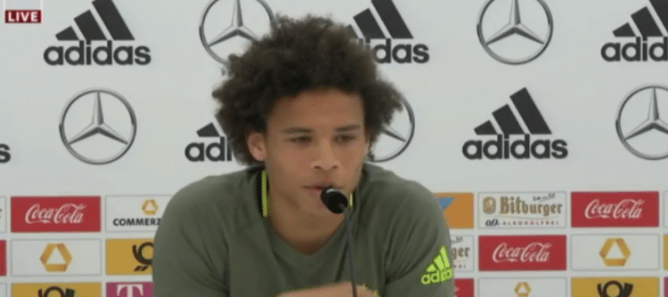 Leroy Sané (Schalke 04) auf der DFB-Pressekonferenz