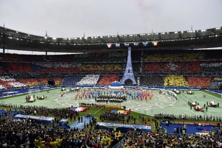 Die Em-Eröffnungsfeier 2016 im Stade de France. / AFP PHOTO / PHILIPPE LOPEZ