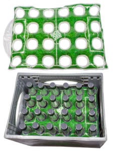 Bierkastenkühler für 24 Flaschen Fussball Fanartikel 0,33l grün-weiss 25x40cm