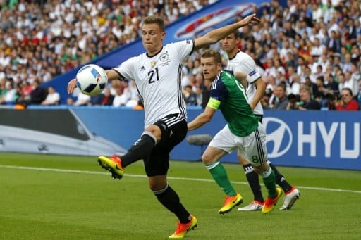 Joshua Kimmichbeim Vorrundenspiel gegen Nordirland am 21.Juni 2016 im Parc des Princes stadium in Paris / AFP PHOTO / ODD ANDERSEN