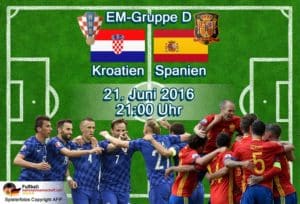 Um 21.00 Uhr spielen heute Kroatien und Spanien um den Sieg in Gruppe D