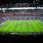 Testspiel oder Freundschaftsspiel? Blick ins EM-Stadion von Olympique Lyonnais "Stade des Lumieres"./ AFP / JEAN-PHILIPPE KSIAZEK