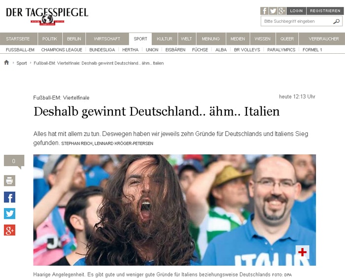 Pressestimmen zum EM-Viertelfinale Deutschland - Italien