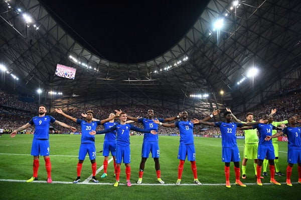 Frankreich gewinnt mit 2:0 gegen Deutschland im EM-Halbfinale. Nun geht es im Finale am Sonntag gegen Portugal. / AFP PHOTO / FRANCK FIFE