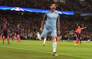 Manchester City's Mittelfeldspieler Ilkay Gundogan heute dabei! Fußball heute live: Champions League Viertelfinale - FC Bayern gegen Manchester City. / AFP PHOTO / PAUL ELLIS