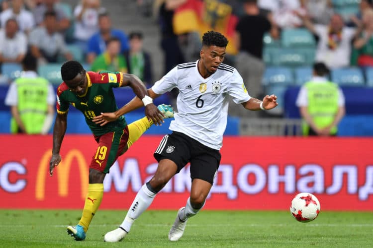 Benjamin Henrichs bei seinem ersten Einsatz beim Confed-Cup. Gegen Kamerun konnte die deutsche Mannschaft mit 3:1 gewinnen, Henrichs wurde in der 2. Halbzeit eingewechselt und bereitete das 3:1 von Timo Werner vor. / AFP PHOTO / Yuri CORTEZ
