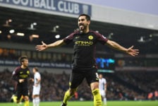 Ilkay Gundogan feiert sein Tor in der English Premier League ge