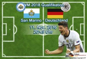 In derf WM-Qualifikation steht heute das Spiel San Marino gegen Deutschland an