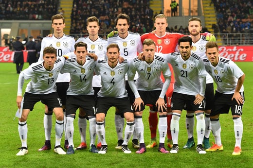 Die deutsche Startelf gegen Italien heute (Foto AFP)