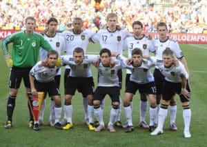 Deutschland gegen England im WM-Achtelfinale am 27.Juni 2010 at Free State stadium in Mangaung/Bloemfontein. AFP PHOTO / JOHN MACDOUGALL
