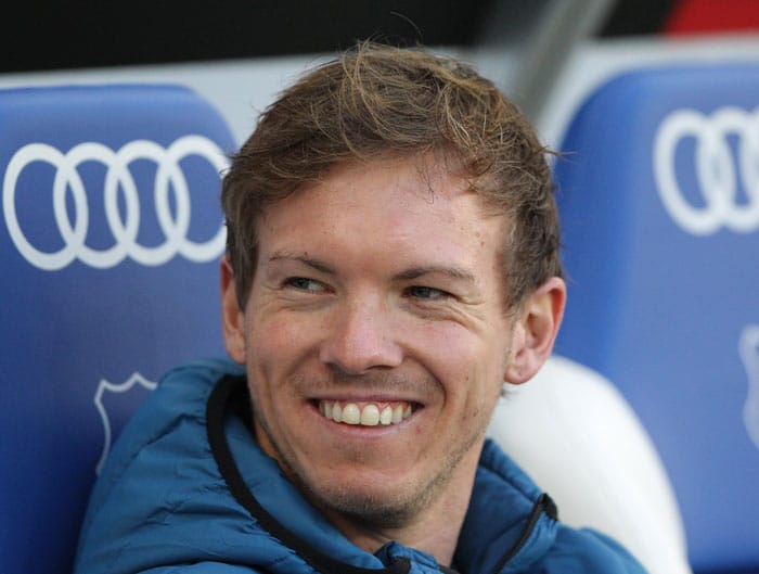 Hoffenheim's Trainer Julian Nagelsmann in der Wirsol Rhein-Neckar-Arena in Sinsheim am 3.Dezember 2016. / AFP PHOTO / AMELIE QUERFURTH