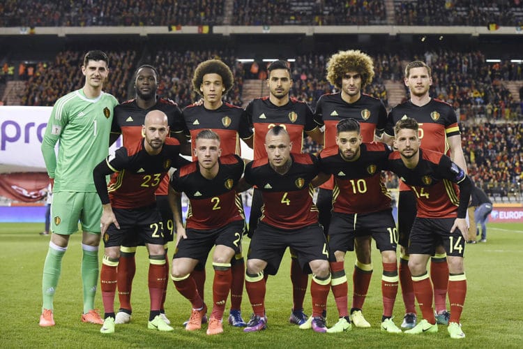 Die belgische Nationalmannschaft gegen Griechenland am 25.März 2017 in der WM 2018 Qualifikation. / AFP PHOTO / JOHN THYS