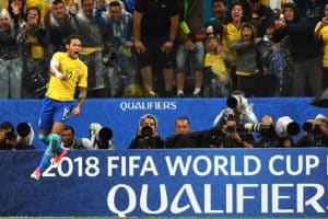 Brasilien feiert durch ein 3:0 gegen Paraguay die WM 2018 Qualifikation am 28.März 2017. / AFP PHOTO / NELSON ALMEIDA