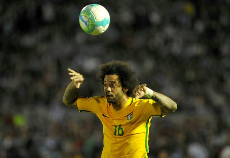 Brasiliens Marcelo in der WM-Qualifikation gegen Uruguay am 23.Mäz 2017. / AFP PHOTO / DANTE FERNANDEZ