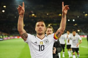 Tschö Poldi. Abschied aus der Nationalelf. PATRIK STOLLARZ / AFP