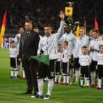 Podolski bei seiner Verabschiedung durch den DFB. PATRIK STOLLARZ / AFP