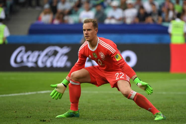 Marc-André ter Stegen bei seinem Einsatz gegen Kamerun beim Confed-Cup 2017. Photo: AFP.