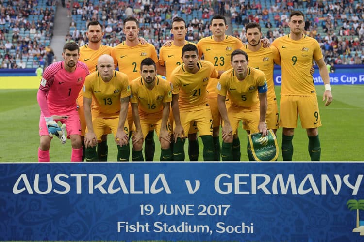 Die Startaufstellung von Australien beim Confed Cup am 19.06.2017 - Deutschland gewinnt mit 3:2. (Foto AFP)