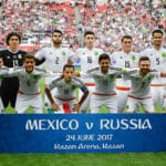 Mexikos Startaufstellung gegen Russland in der Confed Cup Vorrunde. AFP PHOTO / YURI CORTEZ