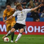 Timo Werner beim Confed-Cup Spiel Deutschland - Australien am 19.06.2017. Kann er gegen Chile entscheidende Akzente setzen?. Photo: AFP.