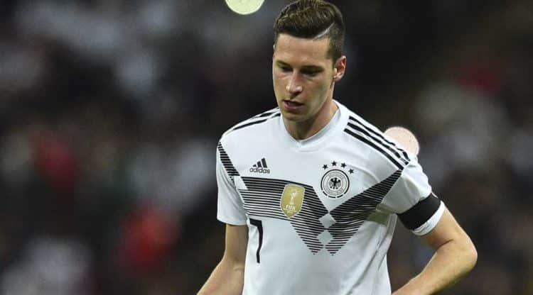 Julian Draxler im neuen DFB Trikot 2018 für die Fußball WM 2018 - hier gegen England im November 2017. (Foto AFP)