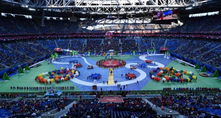 Die Schlußfeier des Confed Cups 2017 im Saint Petersburg Stadium in Saint Petersburg on July 2, 2017. / AFP PHOTO / Yuri CORTEZ