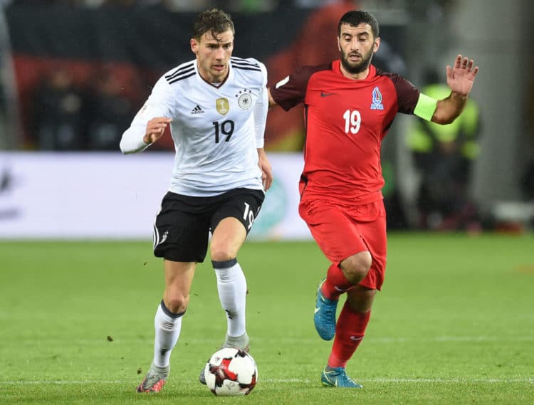 Leon Goretzka war mit seinen zwei Treffern gegen Aserbaidschan einer der Männer des Spiels. Photo: AFP.