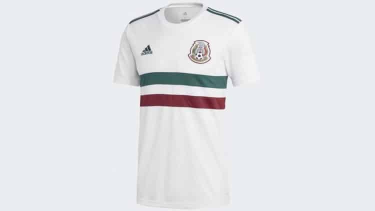 Das neue Mexiko Auswärtstrikot für die WM 2018 von Adidas, dieses mal mit ausgefallenem Design und in weiß! Photo: Adidas Presse.