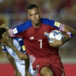 Panamas Blaz Perez im roten Trikot von 2017. Photo: AFP.