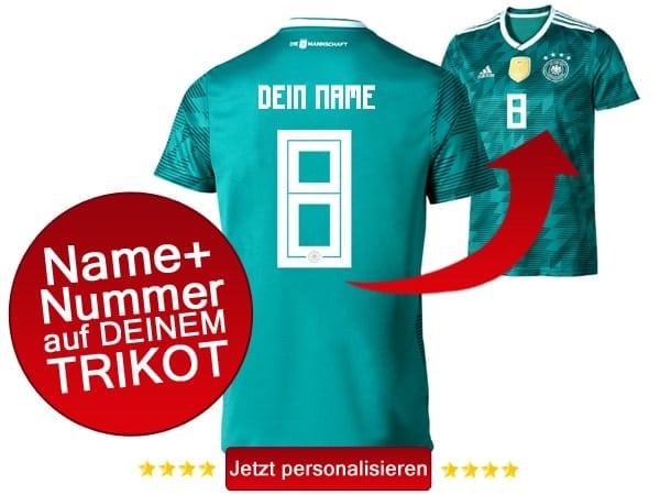 Das neue DFB Trikot mit Beflockung in grün!