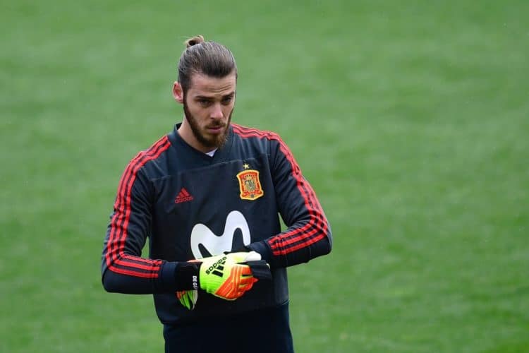 Spaniens Torwart David de Gea im Trainin gslager "Ciudad del Futbol" in Las Rozas, nahe Madrid am 29.Mai 2018. / AFP PHOTO / PIERRE-PHILIPPE MARCOU