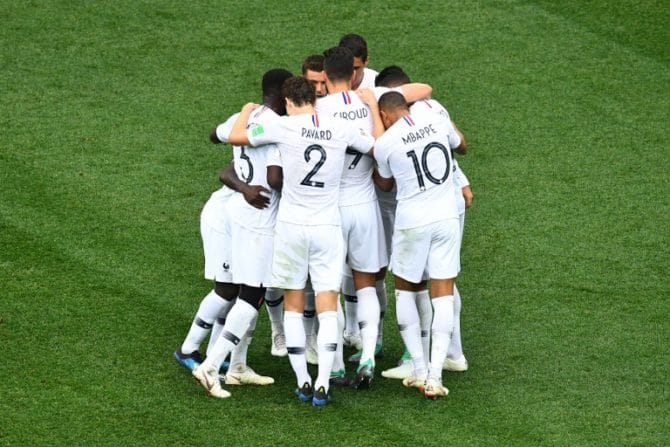 Frankreich gewinnt mit 2:0 gegen Uruguay und steht nun im WM-Halbfinale 2018. / AFP PHOTO / Johannes EISELE