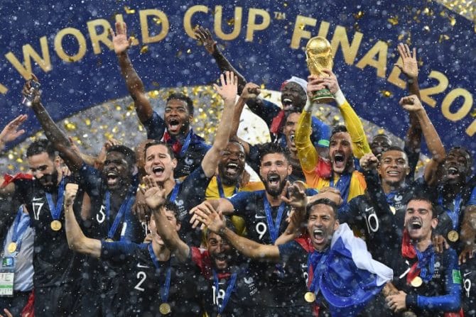 Frankreich ist durch ein 4:2 gegen Kroatien Fußball Weltmeister 2018! / AFP PHOTO / FRANCK FIFE