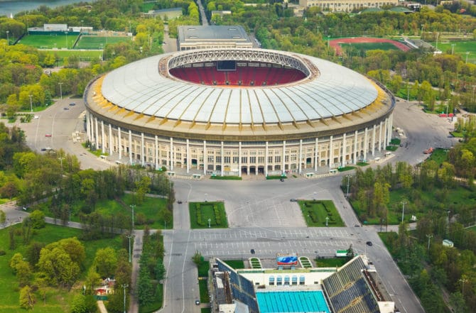 Das Luschniki Stadion in Moskau - hier wird heute der neue Weltmeister 2018 gekürt (Foto Shutterstock)