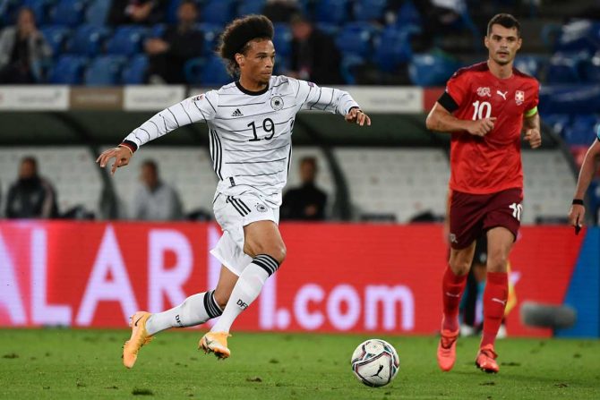 Leroy Sane gegen Spanien am 03.September 2020 (Foto AFP)